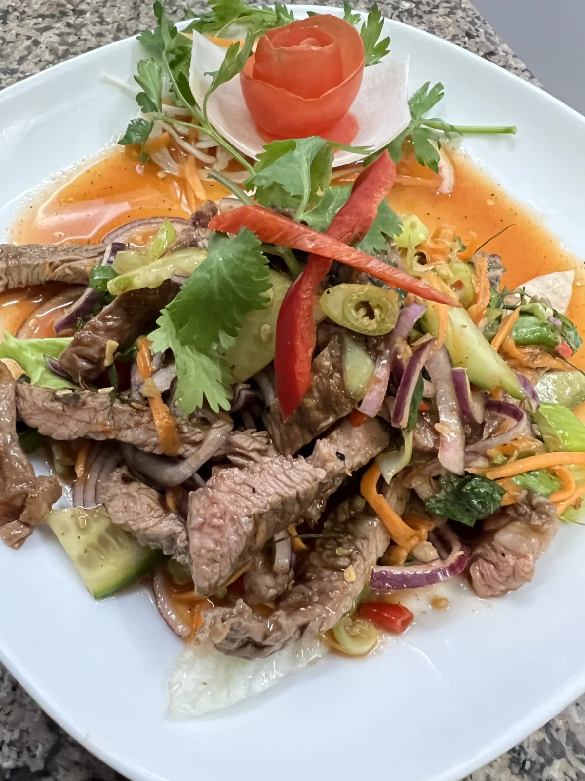 Sabannga Thai salad with fresh herbs